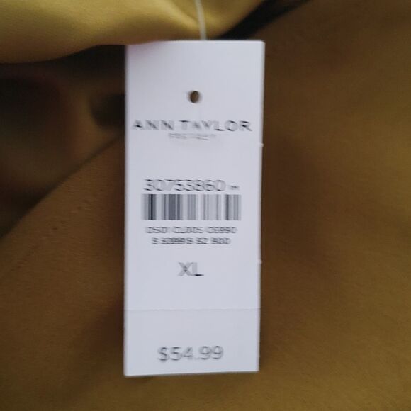 Ann Taylor Factory  mustard brown long sleeve blouse  Sz XL  NWT - Picture 5 of 5